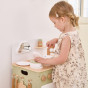 VIGA PolarB Large Wooden Kitchen with Folding Countertop + Curtain Cabinet