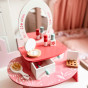 TOOKY TOY Pink Wooden Makeup Dressing Table with Mirror