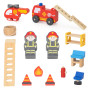 VIGA Wooden Garage Fire Station Set 14 pcs