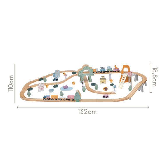 VIGA PolarB Wooden children's train track 90 pieces