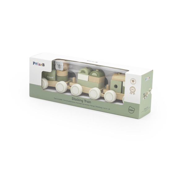 VIGA PolarB Green Train Train with Carriages Blocks