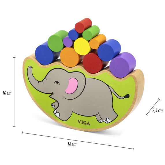 VIGA Wooden Balancing Elephant Montessori Puzzle