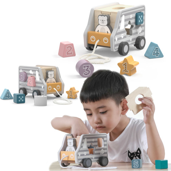 VIGA Wooden Pull-Along Car