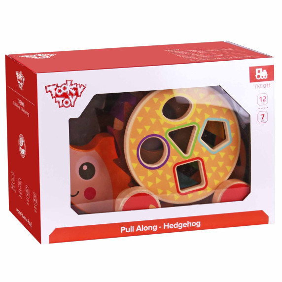 TOOKY TOY Large Wooden Hedgehog Sorter Pull-Along 2-in-1
