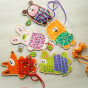 TOOKY TOY Wooden 5-in-1 Animal Lacing Game