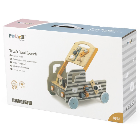 VIGA PolarB Wooden Car with Tools DIY Workshop Car