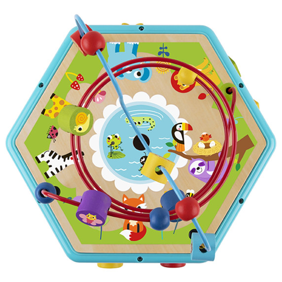 TOOKY TOY Interactive Wooden Montessori Hexagon Opening Box