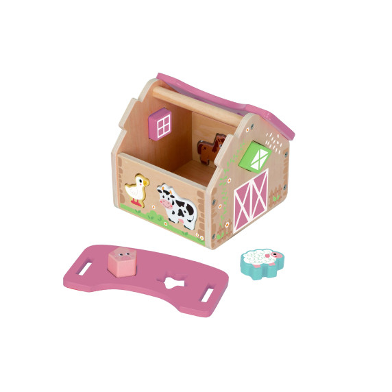 TOOKY TOY Farm Wooden Animal Shape Sorter