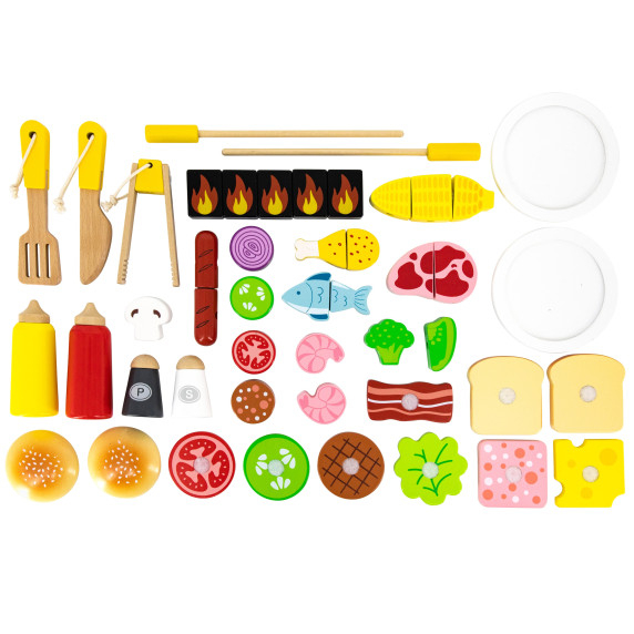 VIGA Large Wooden Grill for Children + 47 Accessories