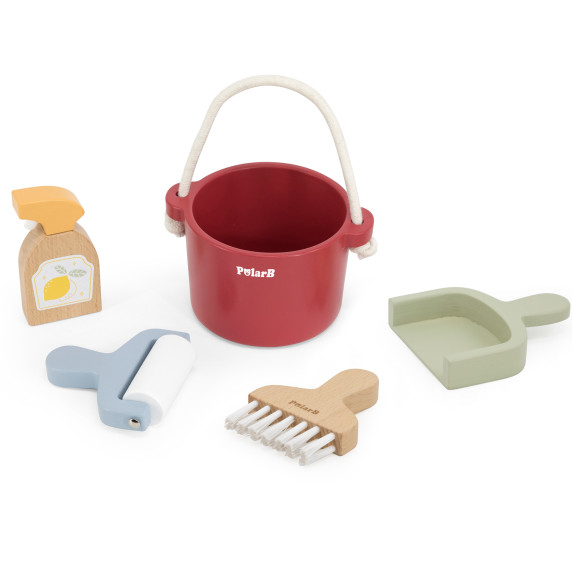VIGA PolarB Wooden Cleaning Set with Bucket, Brush and Accessories