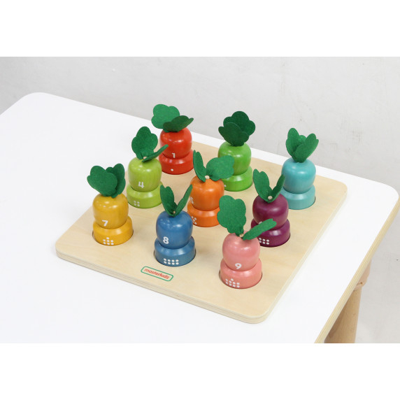 MASTERKIDZ Montessori Vegetables Educational Board Learning Numbers and Colors