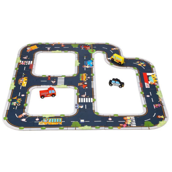 TOOKY TOY Road Puzzle for Children Highway Model 21 pieces FSC Certificate