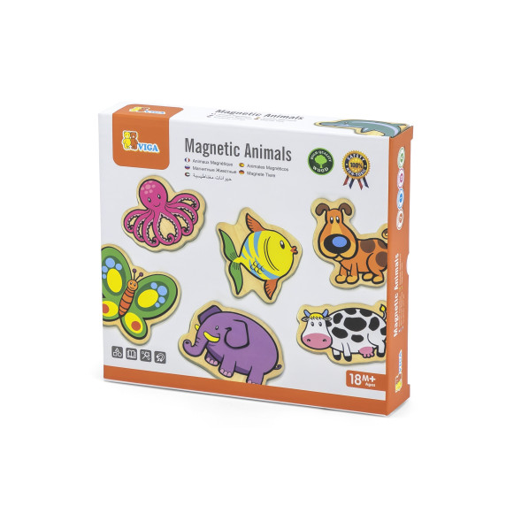 VIGA Wooden Magnets Animals set of 20 pieces