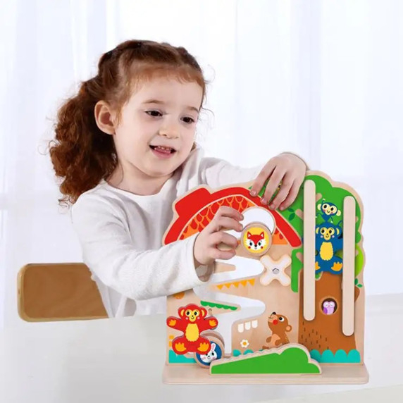 TOOKY TOY Wooden Montessori Manipulative Board Labyrinth