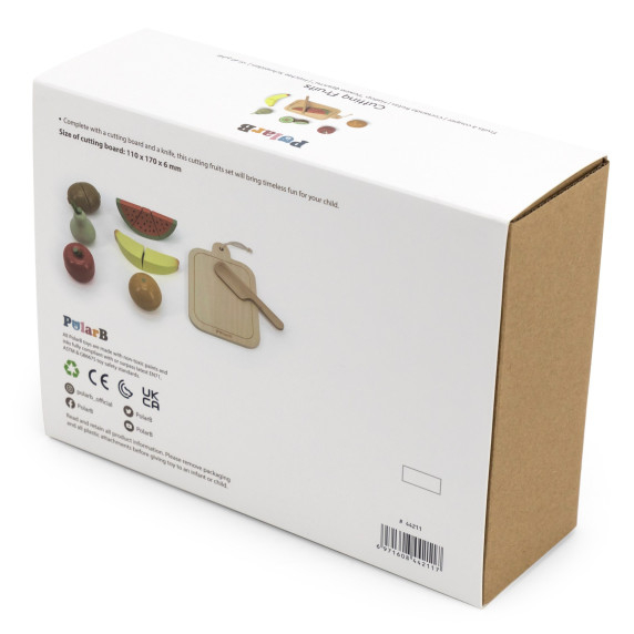 Viga Wooden Fruit Chopping Board Knife PolarB Educational Toy