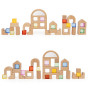 VIGA Wooden Construction Blocks with Colored Windows 32 pcs.