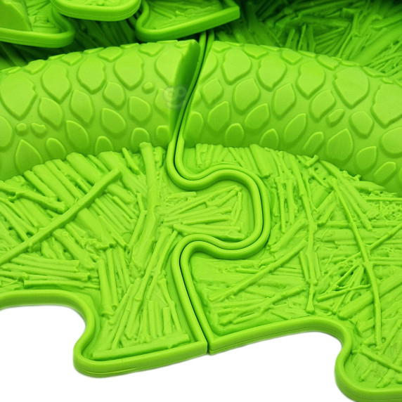 WOOPIE Sensory Mat Orthopedic Puzzle Snake Green 6 pcs.