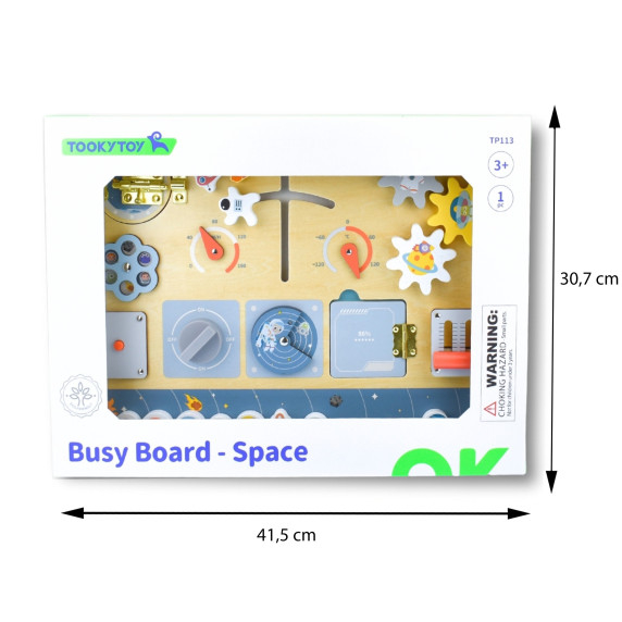 TOOKY TOY puidust Montessori haridustahvel Astronaut Spaceship