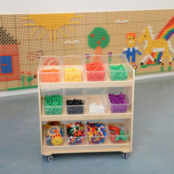 MASTERKIDZ Shelf on Wheels - 3 Shelves for STEM Board Accessories 800H x 800L