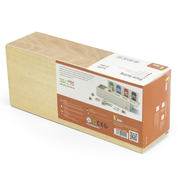 VIGA Puzzle Wooden educational game for learning how to sort waste
