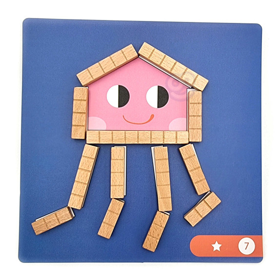 TOOKY TOY Puzzle Logic Game Puzzles Magnetic Blocks for Children 49 pcs.