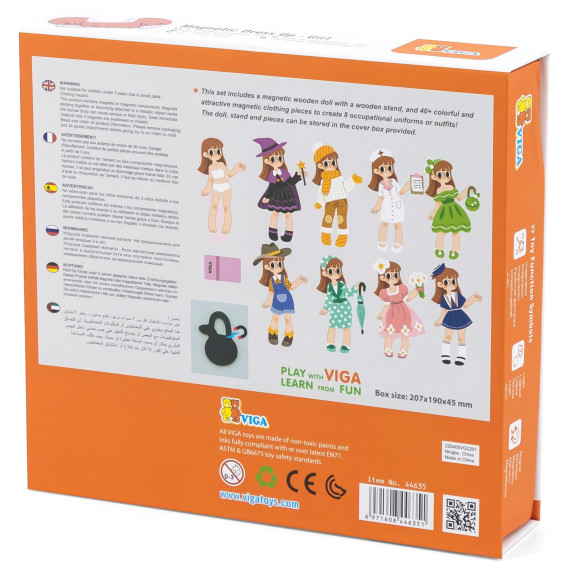 VIGA Wooden Magnetic Educational Dress Up Puzzle