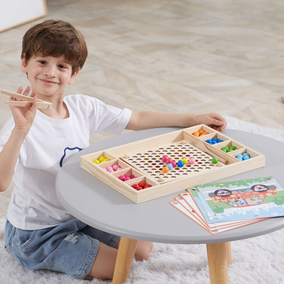 VIGA Wooden Ball Catch and Match Game Montessori Puzzle