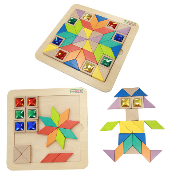 MASTERKIDZ Montessori Tangram Color and Shape Learning Mosaic Puzzle