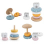 VIGA PolarB Set Wooden Pyramid + Polar Bear Hammer Punch Montessori