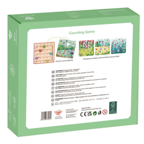 TOOKY TOY Wooden Learning to Count Animals Game
