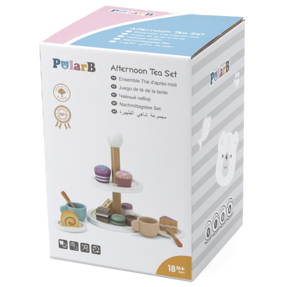 VIGA PolarB Wooden cake stand with cupcakes, cookies and coffee, set of 15