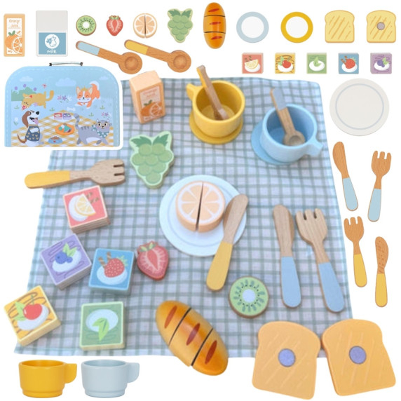 TOOKY TOY Picnic Set Food Cutter with Velcro Breakfast Set