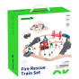 Tooky Toy Wooden Electric Train Fire Department Sound Effects 70 pcs FSC