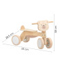 VIGA PolarB Wooden Ride-on Brown Teddy Bear with Soft Wheels