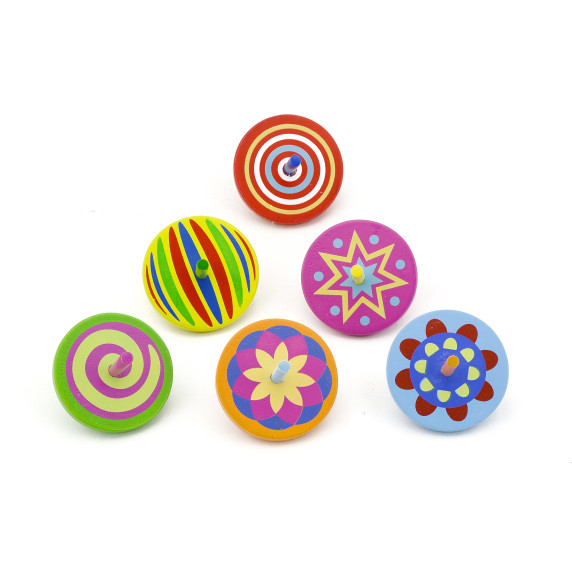 VIGA Colorful Wooden Spinning Top 1pc