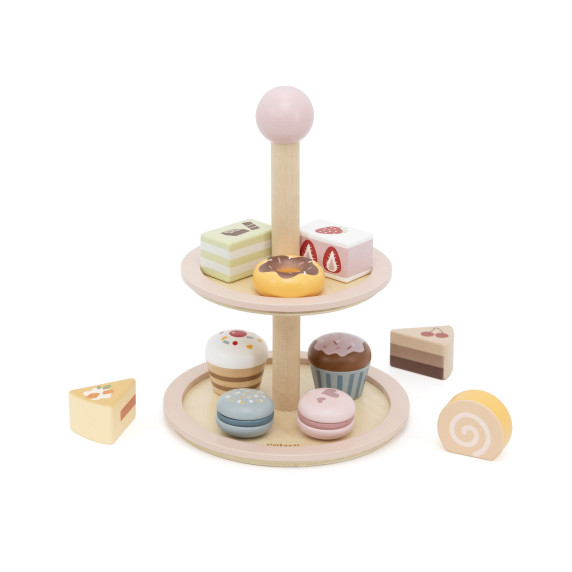VIGA Wooden Cake Stand with Accessories