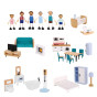 TOOKY TOY Large Wooden Dollhouse + FSC Figures