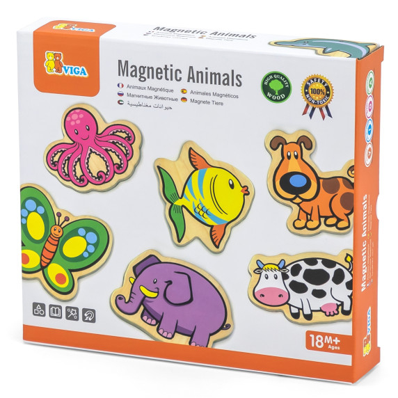 VIGA Wooden Magnets Animals set of 20 pieces