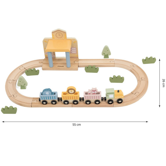 Viga PolarB Wooden Train Set 30 pcs.