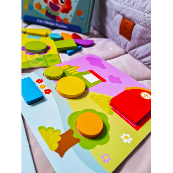 TOOKY TOY 4 in 1 Puzzle Mntessori Blocks Puzzle