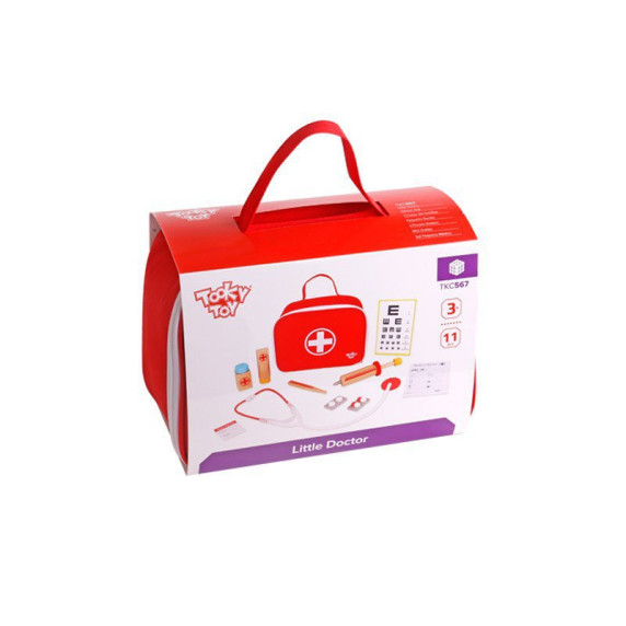 TOOKY TOY Wooden Little Doctor Set in a Suitcase with Accessories