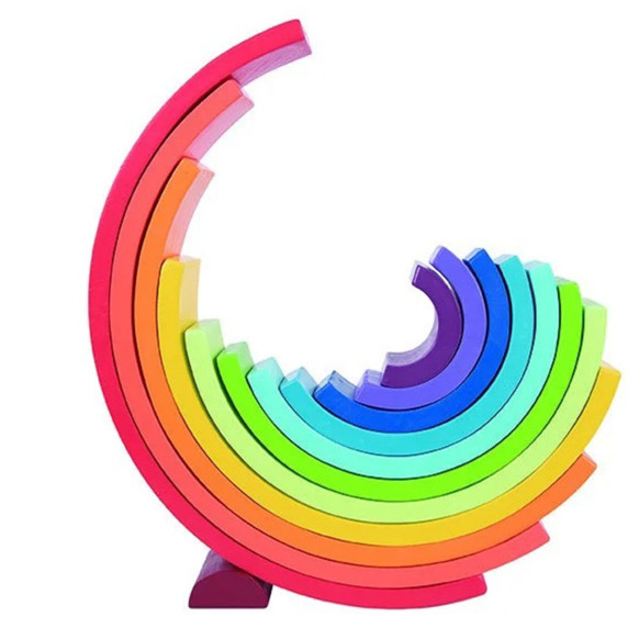 TOOKY TOY Wooden Puzzle Montessori Rainbow