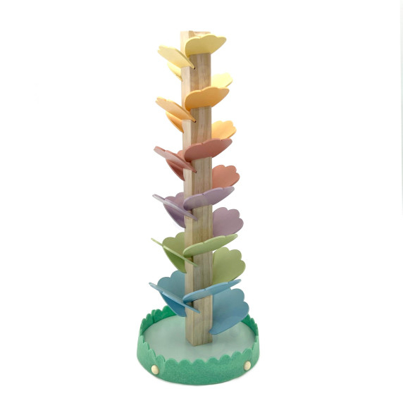 TOOKY TOY Wooden Colorful Spinning Tower for Children