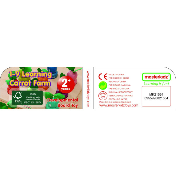 MASTERKIDZ Montessori Vegetables Educational Board Learning Numbers and Colors