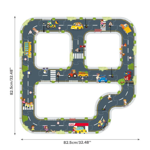 TOOKY TOY Road Puzzle for Children Highway Model 21 pieces FSC Certificate