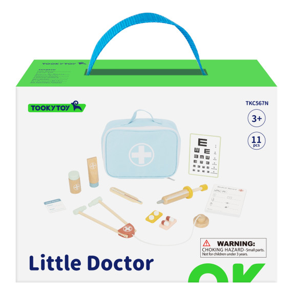 TOOKY TOY Wooden Little Doctor's Set in a Suitcase with Accessories