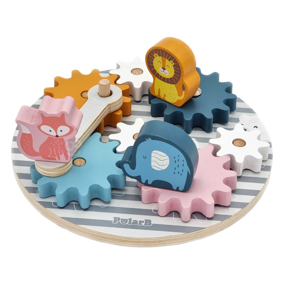 VIGA PolarB Wooden Gears with Animals