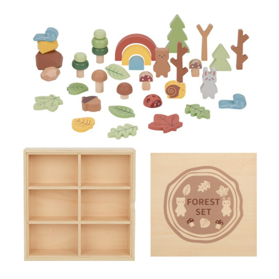 TOOKY TOY Forest Set Stackable Puzzle Blocks Figures
