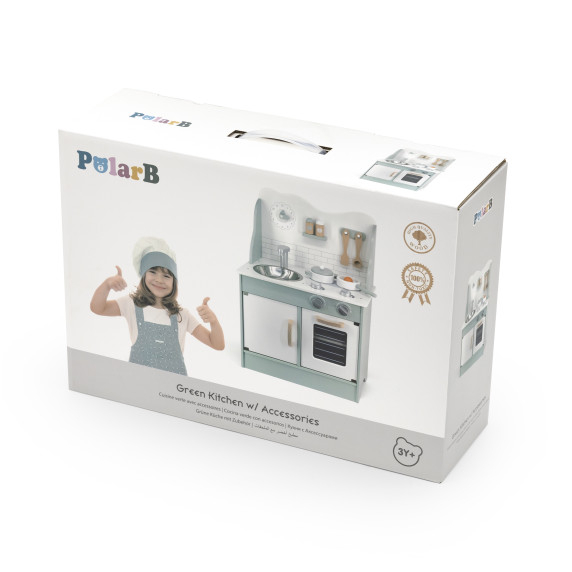 VIGA PolarB Wooden Kitchen with Eco Green Accessories
