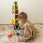 TOOKY TOY Wooden Blocks Educational Puzzle + 6 Play Figures 12 pcs.